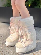 Moon Boot Women's Non-slip and Fleece Thickening and Elevating Mid-calf Boots