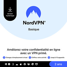 NordVPN Basique, 10 Appareils, 2 Ans, Logiciel VPN Premium, Code Numérique