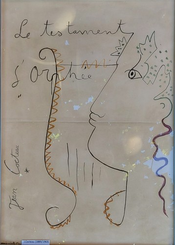 Jean cocteau dessin gouache - cocteau,