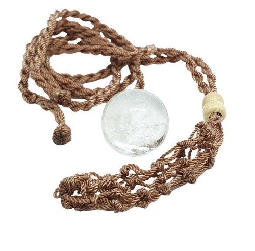 Pendentif filet boule quartz