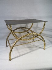 ANCIEN SUPERBE TABOURET LAITON