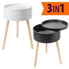 Table D'Appoint Rond Avec Espace Et Plateau Nachtttisch Table Scandinave Bois