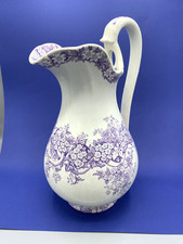 Broc de toilette ancien Vieillard Bordeaux modèle Aubépine lilas 