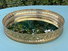 Vintage Gold Mirror Tray - Elegance and Refinement - Hollywood Regency Style