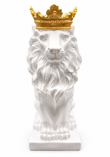 Statue tête lion - statue, couronne