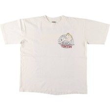 Vintage STUDIO AVENTURES The Adventures of Tintin anime character print T-sh...