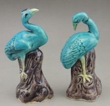 Paire de grues en porcelaine