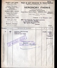 VIERZON (18) MATERIEL de CONSTRUCTION "NEVEUX-DENIS / VERGNORY Freres" en 1947