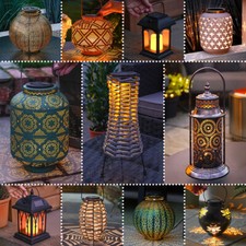 Lanterne Suspendue De Jardin En Rattan Marocain À LED Solaire