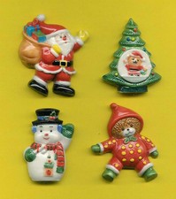 * 4 BIG BRIGHT FEVES FLAT SUBJECTS CHRISTMAS DECOR complete series.ref. D 75