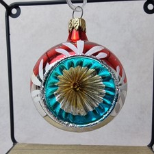 Vintage Boule Noël - Sapin Décoration Ornement - Rouge Et verre - Verre