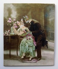 Décoration murale chat années 1900, carte postale retro chats. Montage photo.