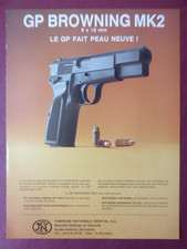 3/1986 PUB FN HERSTAL GP BROWNING MK2 PISTOL PISTOL ORIGINAL FRENCH AD
