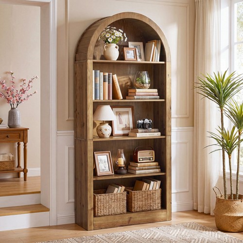 Tall solid wood bookcase - solid,