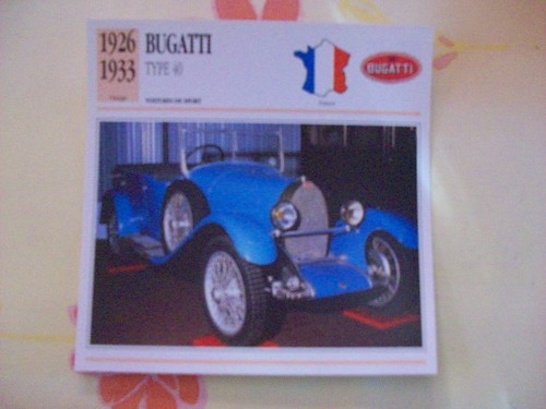 Carte fiche bugatti type - carte,