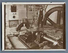 Antique Vintage Silver Print Industrial Machine. Old Industrial T Machine