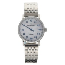 MEISTERSINGER Phanero 01917 35 mm Steel MOP Arabic Dial Manual Wind Wrist Watch