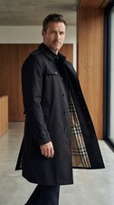 Trench-coat en coton noir