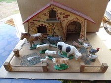 Ferme et animaux, jouet ancien, création Nil, marque française,à restaurer