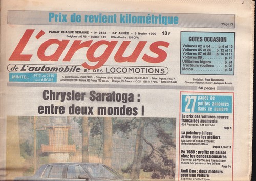 Argus 3183 chrysler - n°3183,