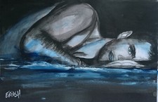 nude men blue, sensual hearing, Erik-H