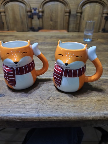Lot mugs renard céramique - lot,