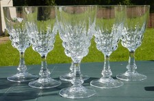 Set of 6 d'Arques crystal water glasses model Pompadour