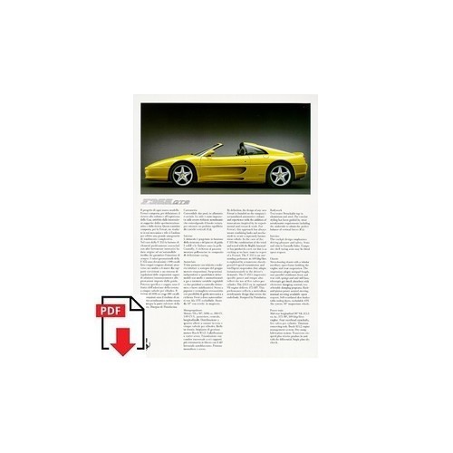 Brochure 1995 ferrari f355 gts - f355,