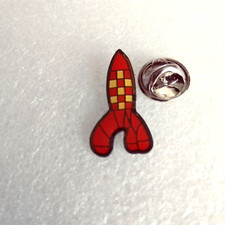 Pin's lapel pin pins comic book Rocket Tintin we walked on the moon 3 Signed © HERGE ..