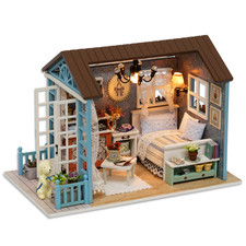 DIY En Bois Chalet Miniature Meubles Kit Maison Jouet Avec Lumières LED OB