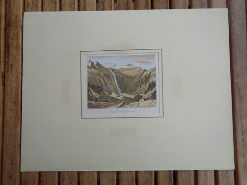 Cascade gavarnie gravure - cascade,