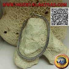 Bracelet en Argent 925‰ Snake Indonésien Section Carré De 19,5 CM X 3,5