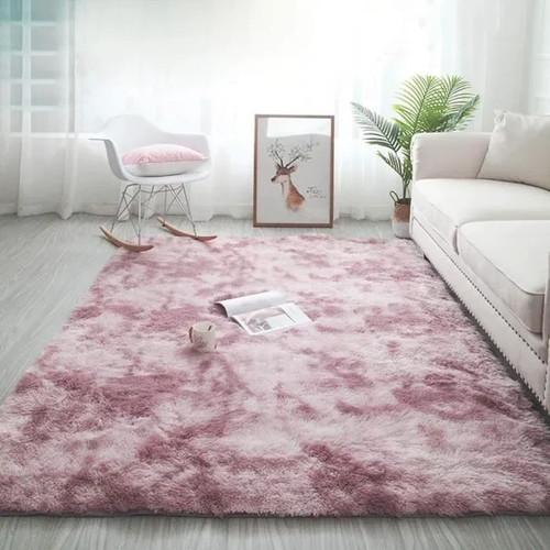 Tapis salon shaggy - tapis, rose