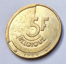 Pièce de monnaie 5 Francs Baudouin 1er 1986 Belgique (en Français)