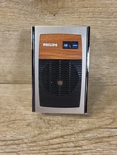 Vintage Philips 90RL070 AM Pocket Radio with Case Tested Works! VGC 24A
