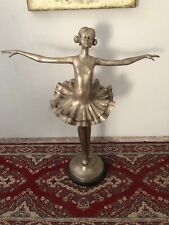 Gorgeous A. Fayral Signed Art Deco Bronze Ballerina Sculpture On Marble Base!