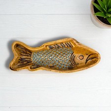 Moule Soufflenheim Poisson Ancien Terre Cuite Vernissée  Art Populaire Alsace