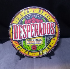 Plaque métal vintage Desperados Bière 20x20 cm ronde Neuve