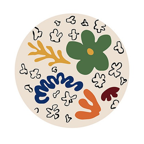 Tapis rond imitation cachemire - tapis,