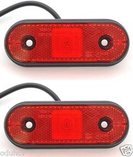 2x 12V 24V Rouge Contour Arrière Marqueur Feux Relective Ovale Tracteur Micros