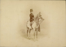 Amazon Mount Rider with a Top Shape.  Vintage Albumen Print. 