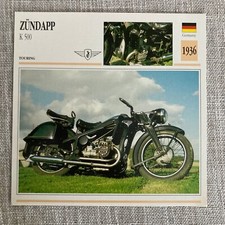 Zundapp K 500 Touring 1936 Germany Edito Service Atlas Motorcycle Card