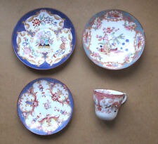 3 Antique Cauldon and Sarreguemines Minton English Porcelain 1 Cup Saucers