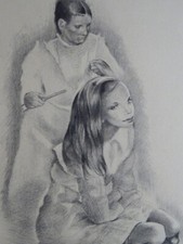 Mariette LYDIS 1887-1970 DRYPOINT ENGRAVING PORTRAIT YOUNG GIRL SCHOOL PARIS b