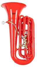 Tuba Sib en Plastique Rouge Legere 4 Valves Perinet avec Housse Embouchure Set