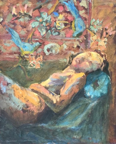 Tableau hst femme - tableau, allongee