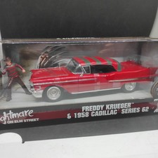 Jada Toys-  Freddy Krueger - Nightmare on Elm Street 1958- Cadillac 1:24 Diecast