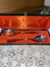 Dupont Inscription 8/10 Metal Salad Cutlery / Initial - Original Box »