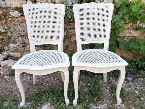 Chaises anciennes cannées - chaises,