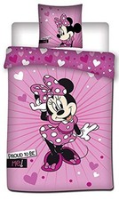Minnie Mouse - Parure de Lit Enfant Réversible Pink - Housse de Couette 140x200 